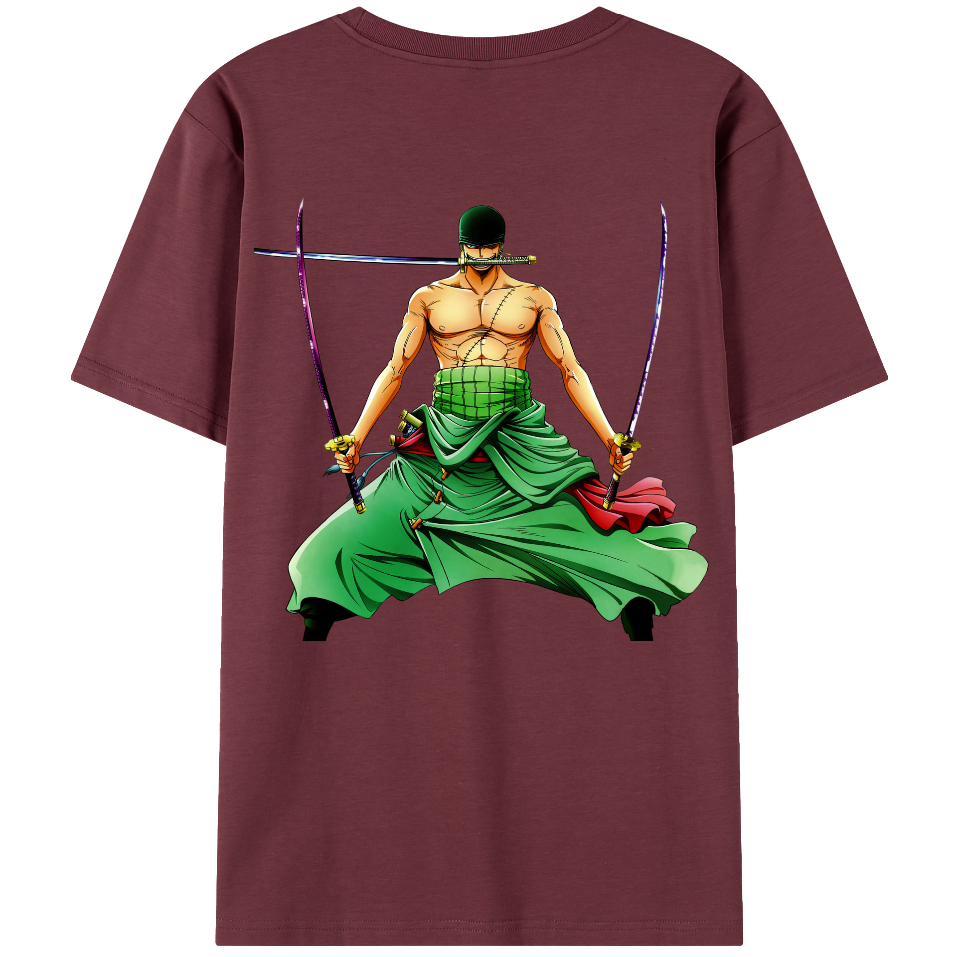 ワンピース ロロノア・ゾロ ONE PIECE Roronoa Zoro 綿100％半袖Tシャツ（背面プリント）